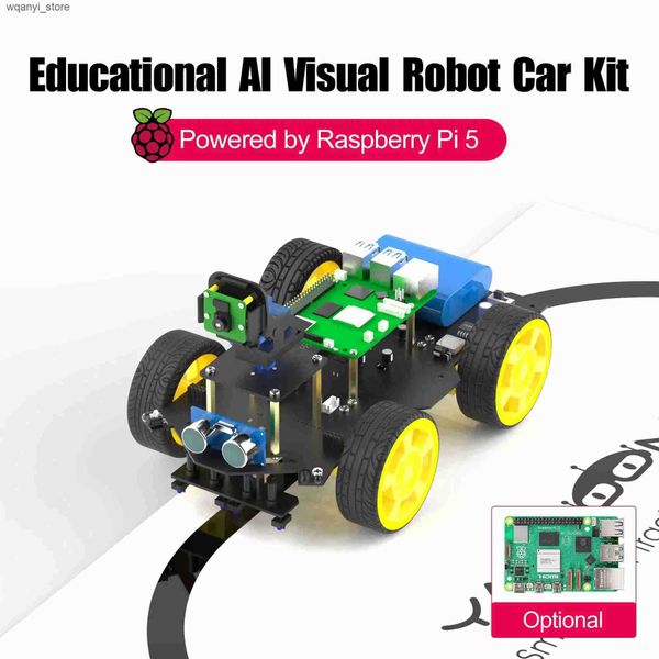 Electronics Robots Raspberry Pi 5 Intelligent AI Vision 4WD Robot Automotive Electronics Kit DIY Learning Project Full FPV Camera (No RPi Bo