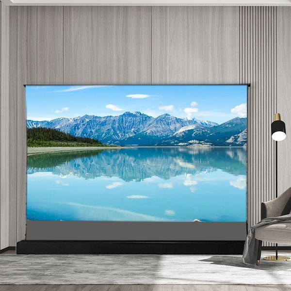 72-150 inch 16:9 ALR Motorized Floor Rising Projector Screen Obsidian Ambient Light Rejecting for the short-long throw projector