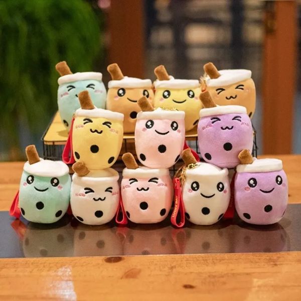 Cute Bubble Techain Soft Plush Toy Pendant Stuffed Boba Doll Kawaii Backpack Bag Decor Birthday Gifts for Girls Kids 10cm G0815