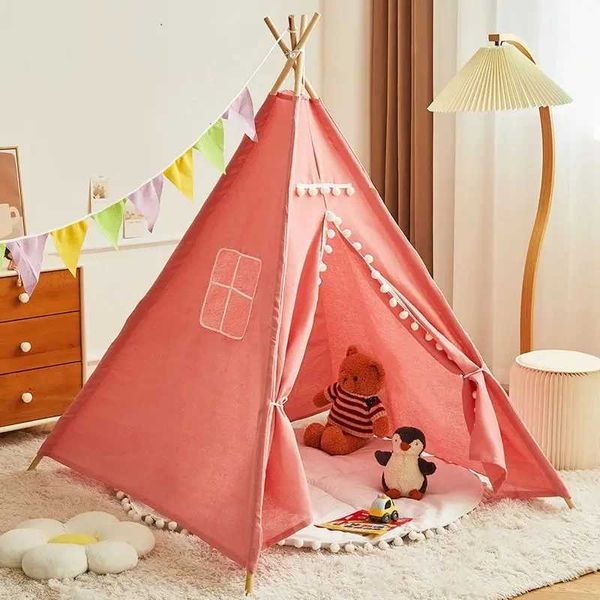 Portable Childrens Camping Tent Game House Childrens Cotton Canvas India Wigham Small Beach Party Room Tent Birthday Gift W241230