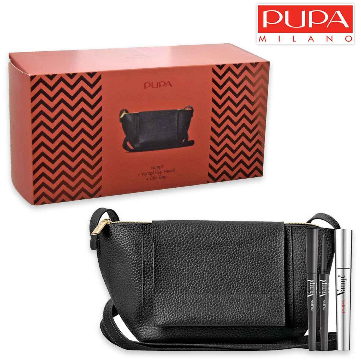 Pupamake-up kit vamp mascara + eye pencil + clutch bag