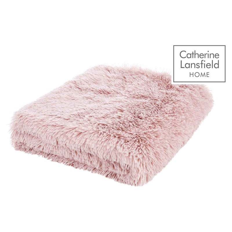 Catherine Lansfield Cuddly Throw Blush In Pink