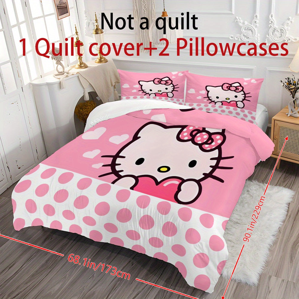 TEMU 3pcs Quilt Set (1 Quilt Cover + 2 Pillowcases, No Filling), Printed Bedding Set, Soft And Comfortable, Suitable For Bedroom And