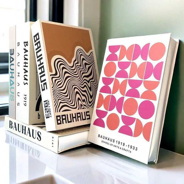 Bauhaus Geometric Color Block Fake Book Home Decor Coffee Table Books Storage Box Abstract Decorative Books Picasso Matisse BohoXJ240828