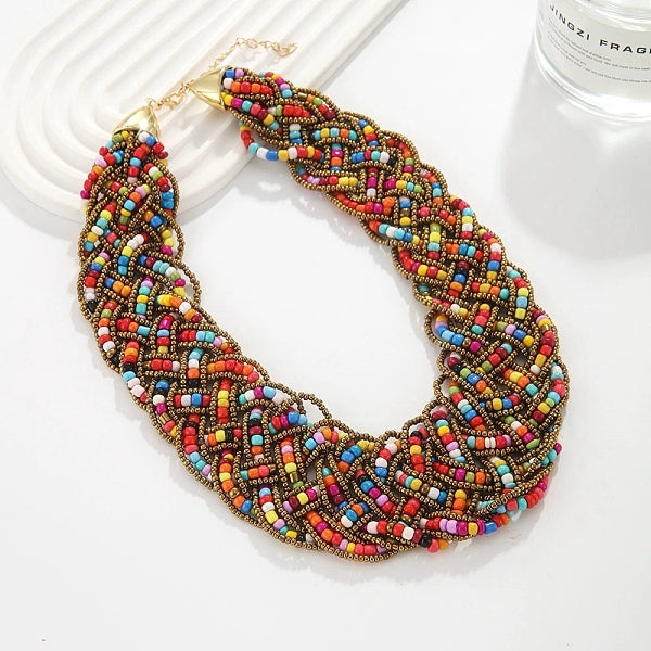 Collares de múltiples hilos con cuentas de vidrio