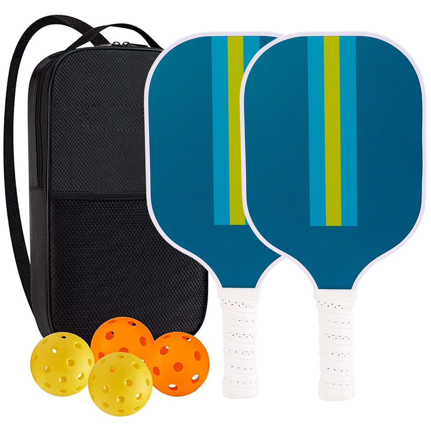 High-Performance Fiberglass Pickleball Paddle for Competitive Outdoors Games 2 Paddle & 4 ball & 1 bag 9926