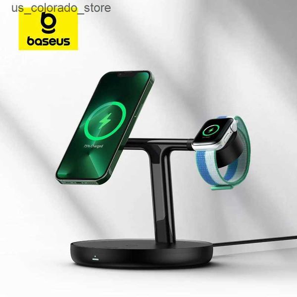 Wireless Chargers Baseus 3-in-1 20W magnetic wireless charger stand suitable for iPhone 15 14 Pro Airpods Watch fast charging station stand