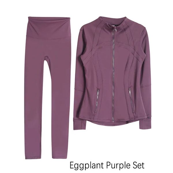 lululemenjackets Workout Set Yoga Sets Jacket Define Align High Waist Sports Suit Close Leggings Flared Pants Long Sleeve Running Speed Up T