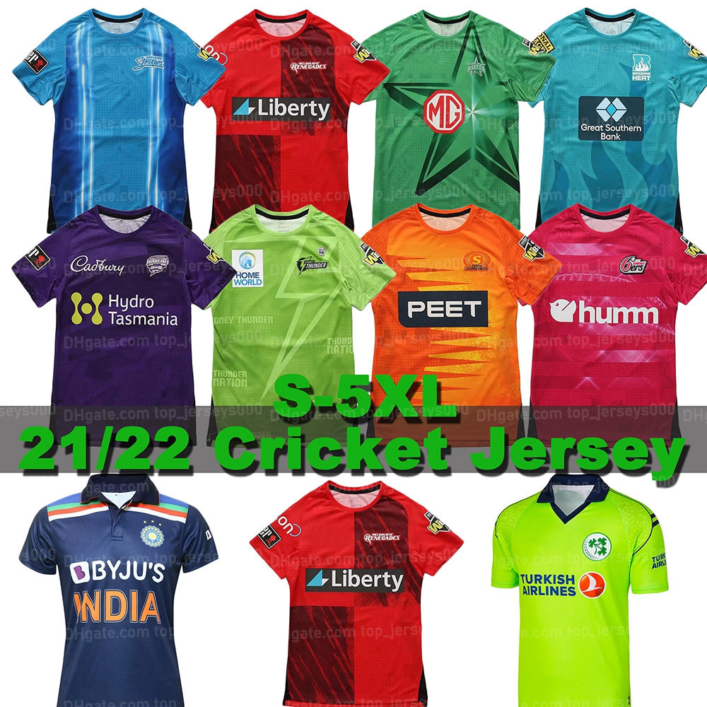 21-22 Cricket Jersey shirts rugby jerseys IRELAND INDIA 2021 2022 uniform ZEALAND shirt Size S-5XL