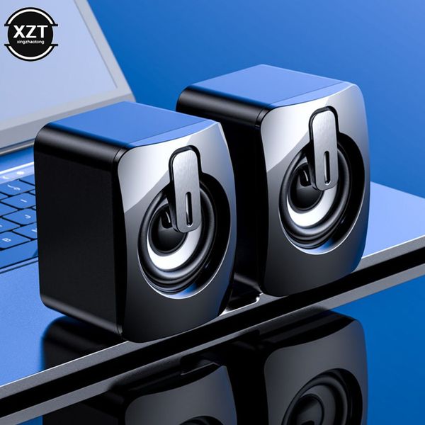 Computer Speakers Computer Speakers 1pair PC Computer Speakers Sound Box For PC HIFI Stereo Microphone USB Wired with LED Light For Desktop