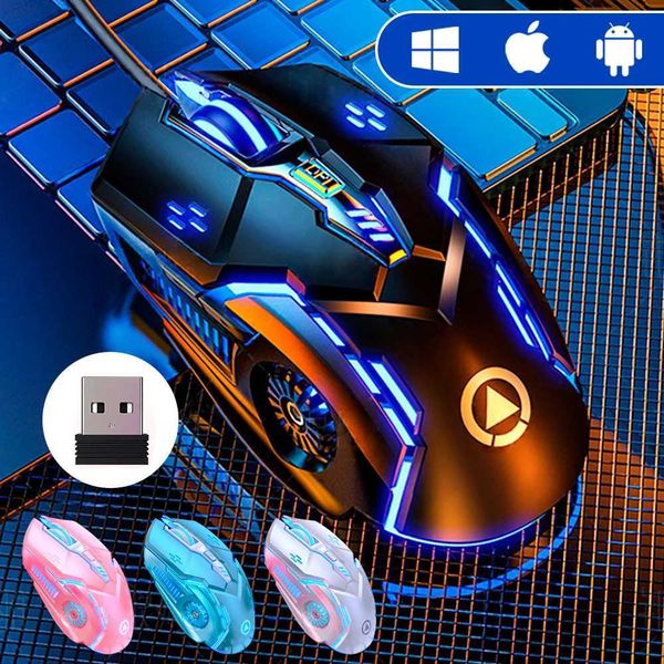 Mice Ergonomic wireless gaming mouse with RGB Mute Mause LED Backlit3200 Dpi 6 buttons G5 USB Mechanical Mause suitable for PC laptops and g