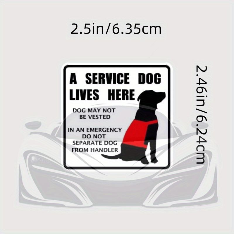 TEMU Service Dog Alert Vinyl Decal - "a Service Dog Lives Here" Noticeable Sticker With Service , , Self-adhesive For Doors, Windows, Bumpers, And