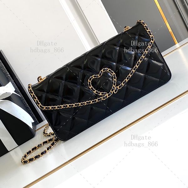 Wallet On Chain Mirror Quality Evening Bag 12.5CM 19.5CM 24.5CM 26CM Designer Mini Flap Bag Patent Calfskin Crossbody Bag Shoulder Bag Women