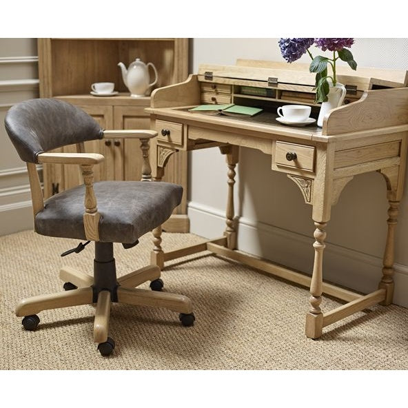 Wood Bros Old Charm Leather Captains Chair Oc3032 - Traditional Finish - Grade S