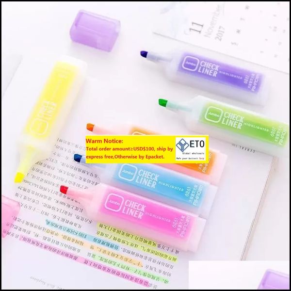 Highlighters Writing Supplies Office School Business Industrialcreative And Lovely Triangle Fluorescent Set Student Marker Wheat St Adverti