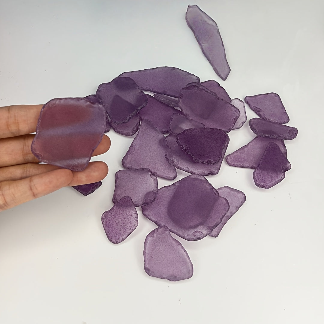 TEMU 120g Pack Of Vibrant Glass Chips – Irregular Translucent Diy Craft Supplies For Creative Decorations, Handmade Projects, And Unique
