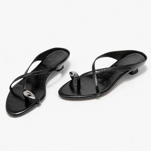 New 2024 Fashion Women&#039;s Summer Shoes Crocodile Pattern Solid With Sandals Casual Mules Outside Non-slip Rubber Slippers