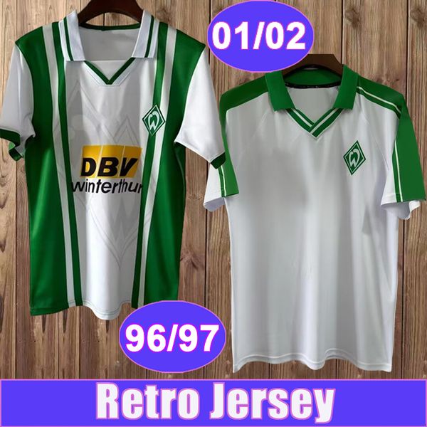 96 01 Werder Bremen Retro Mens Soccer Jerseys PFEIFENBERGER HERZOG AILTON ERNST Home Away Vintage Football Shirts Short Sleeve Uniforms