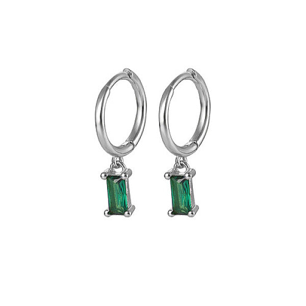 Boucles d'oreilles créoles pendantes en argent sterling plaqué platine rhodium anti-ternissement pour femmes