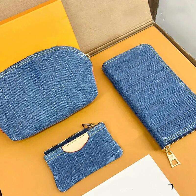 Designer Denim for Men coin purses mens womens credit card holders fashion clutch bags zipper