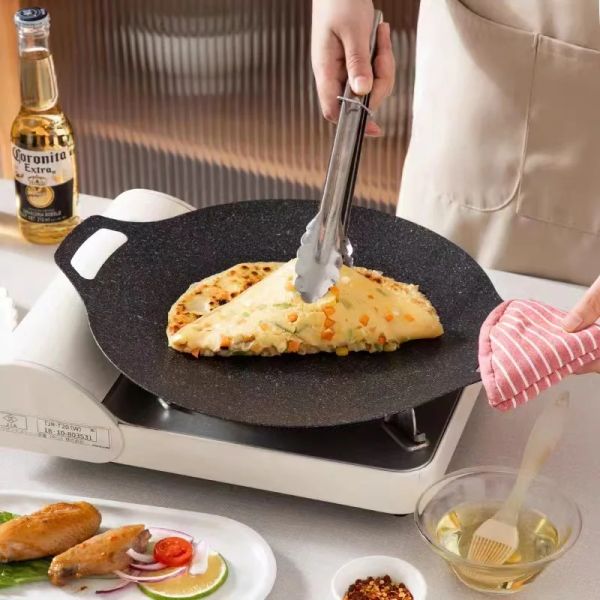Grill Kitchen With Stove,electric Round Cooktop, Utensils Free Korean For Induction,gas Griddle,compatible Nonstick Pan