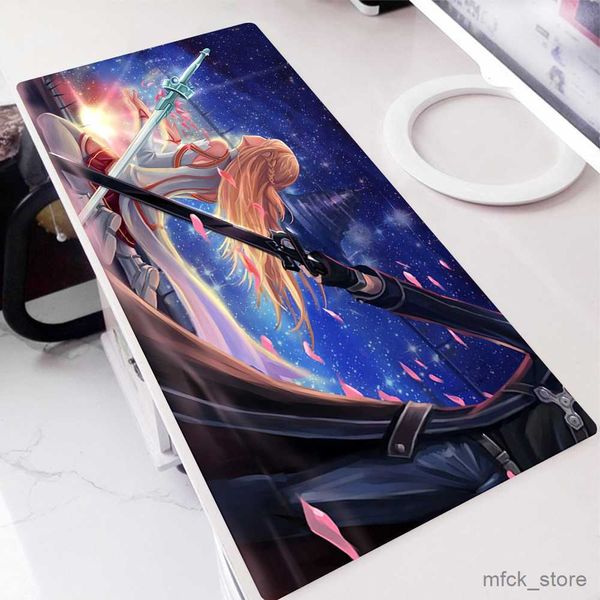 Mouse Pads Wrist Rests Sword Art Online Anime Mouse Pad Gamer Large Rubber Durable Locking Edge Gaming MousePad Laptop Desk Mat Keyboard Pad