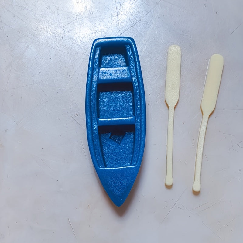 TEMU 1 Set, Miniature Resin Boat Models, Ray Fish Blue Color, Nautical Ocean Beach Scene Crafting, Scenic Decor, Diy Material, Tabletop Accessory