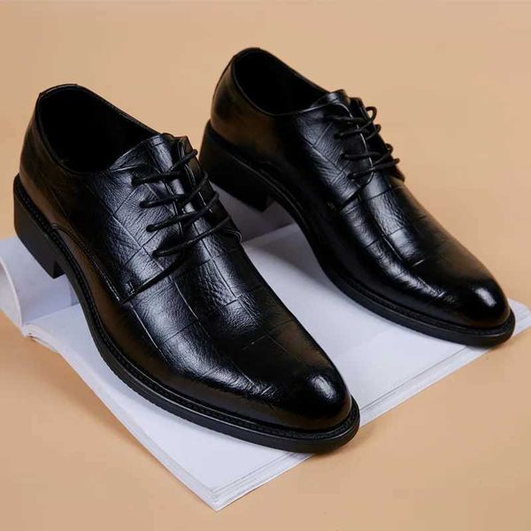 New Black Men Suit Shoes Party Mens Dress Shoes Italian Leather Zapatos Hombre Formal Shoes Men Office Sapato Social MasculinoC241213