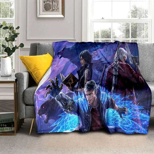 3D DMC Game D-Devil May Cry Gamer BlanketSoft Throw Blanket for Home Bedroom Bed Sofa Picnic Travel Office Cover Blanket KidsXJ240813