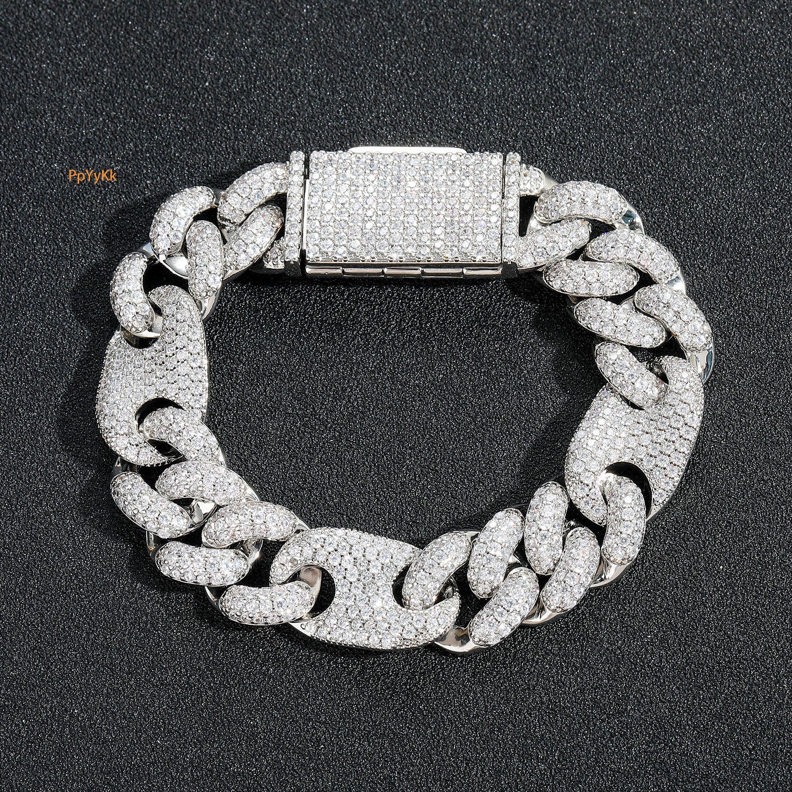 15MM 3:1 Pig Nose Bubble Cuban Chain VVS Moissanite Iced Out Hip Hop Men&#039;s Trendy Statement Bracelet Passes the Diamond Tester