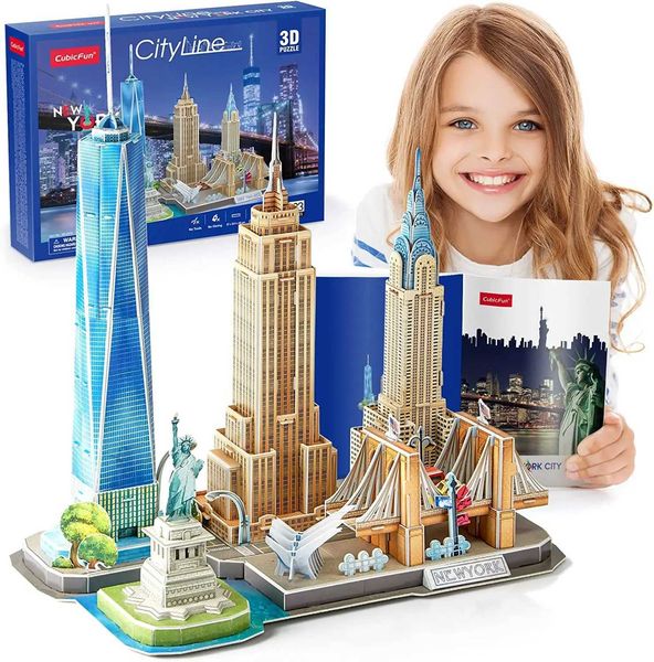 3D Puzzles for Adults New York Ciline Puzzles for Gifts for Teenage Girls Architecture Building Gifts for Women MenXJ241218