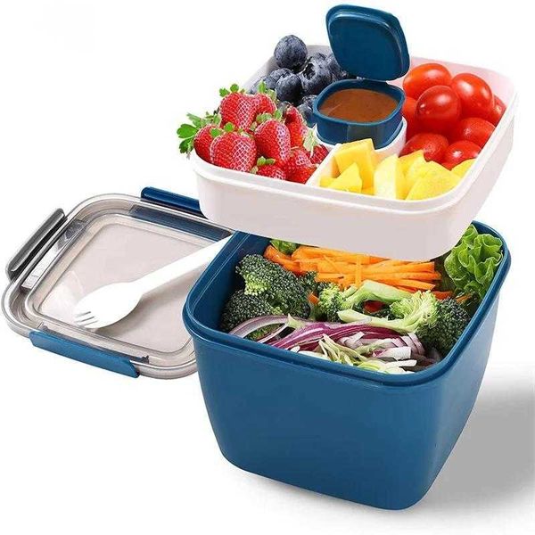 Portable salad lunch container 2 salad bowls with stool box salad bowl lunch boxX240831