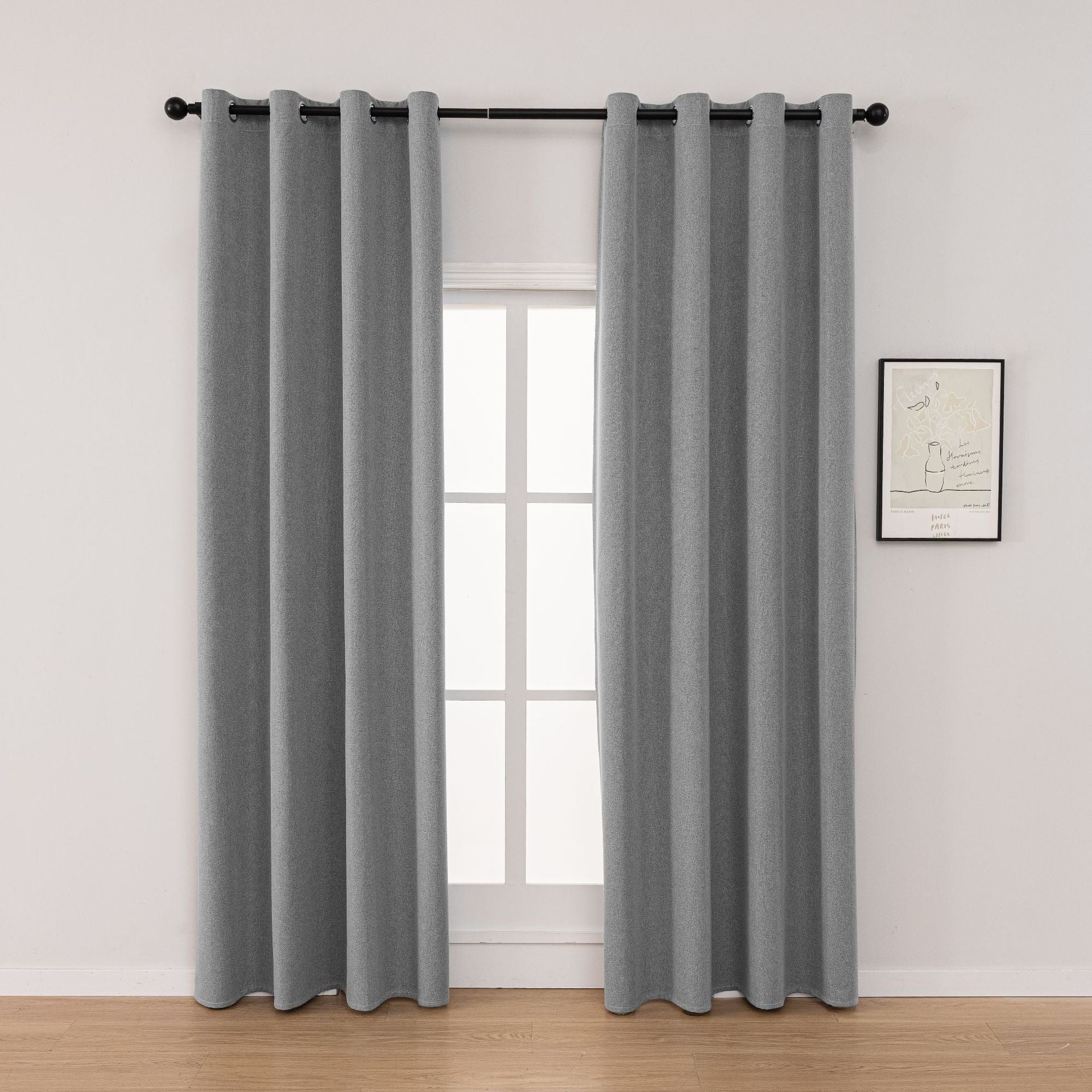 YL-36518 cross-border linen cotton linen full blackout curtain sunscreen sunshade heat insulation solid color foreign trade curtain
