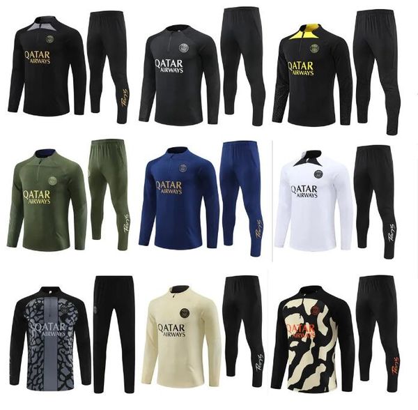 PSGes soccer tracksuit 2023 paris kids football tracksuit kits 23 24 MBAPPE HAKIMI O.DEMBELE men training kit 2024 chandal futbol tuta calci