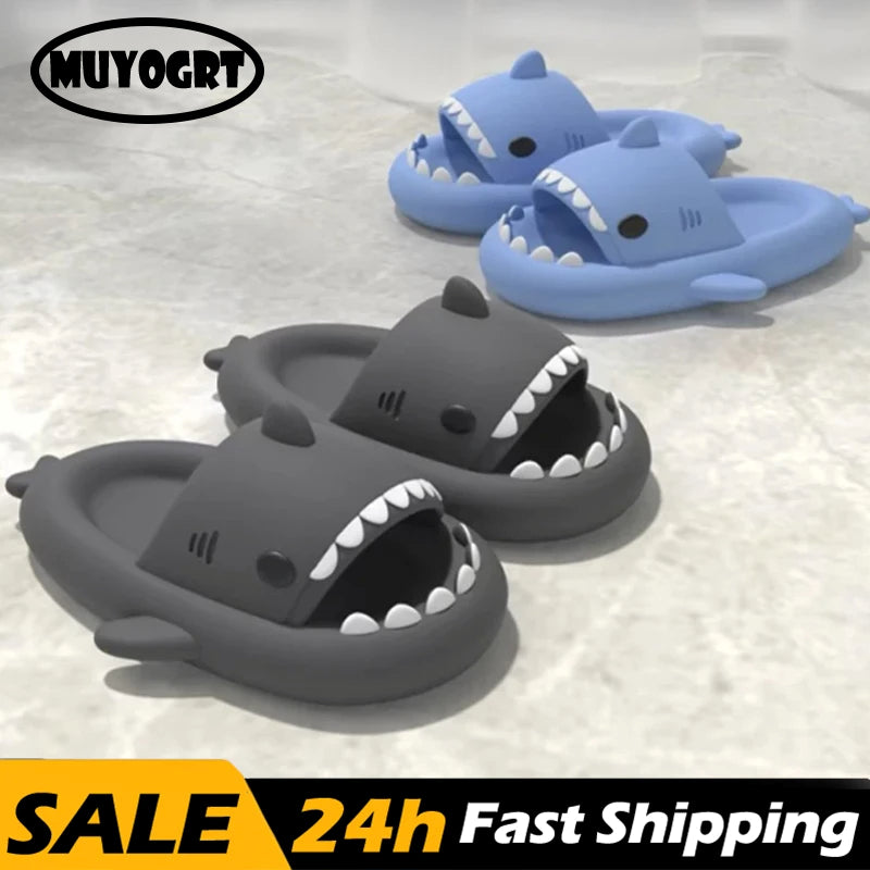 Men Slides Shoes Shark Slippers Indoor House Shoes Man Anti-Skid Slides Shark Flip Flops Couples Outdoor Sandals Funny Slippers