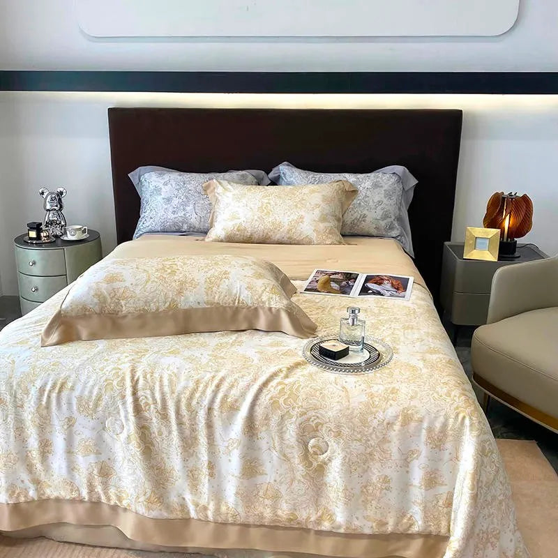 Premium Quality Ultra Soft Bamboo Lyocell Cooling Comforter Coverlet Blanket Duvet Queen King Bedspread Bed Sheet Pillowcases HJ1