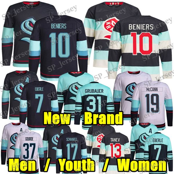 #10 Matty Beniers New Brand hockey jersey #22 Oliver Bjorkstrand Brandon Montour Eberle Yanni Gourde Jaden Schwartz Jared McCann Vince Dunn