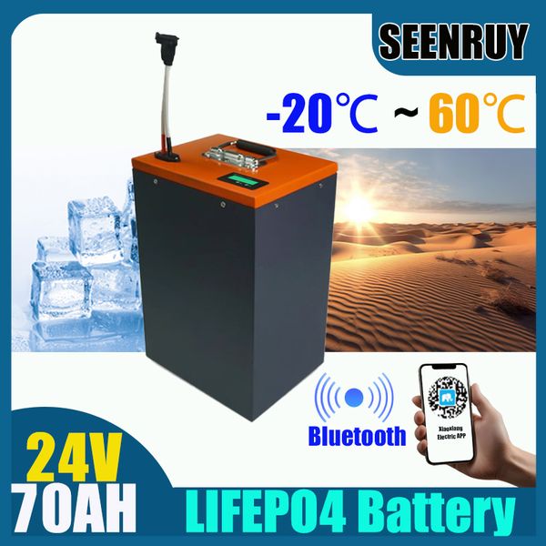 24V 70AH LIFEPO4 rechargeable battery 8s with BMS 50A 80A for Motorcycle Forklift Golf Cart RV Food Truck Wheelchair