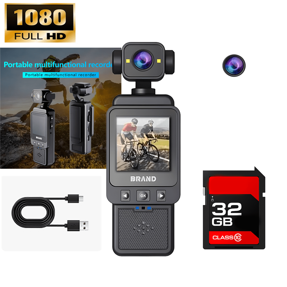 TEMU 10180p Compact Action Camera With 360° Rotating Lens, 4k Video Recording, 16mp Image Sensor, 24x Zoom, Stabilization System, High Quality &