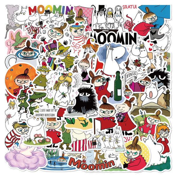 50 Moomin Valley for laptops, hand books, phone cases, thermos cups, stickers