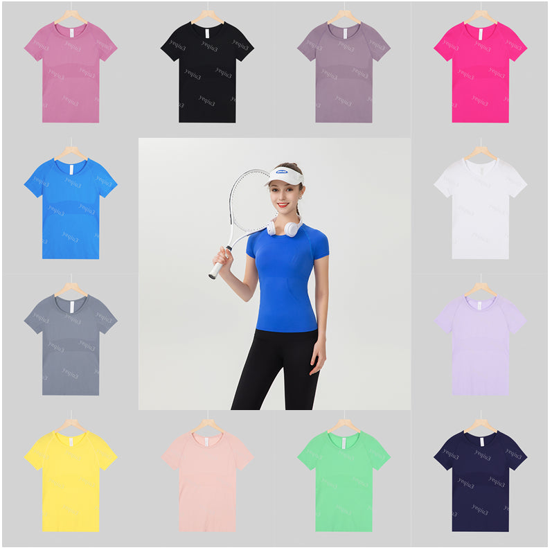 Yoga T Shirts Women Activewear Shirts Tees Define Leg Shape Workout Clothes Pilates Gym Outfits Fashionable Designer T Shirts Sportswear Running Wea