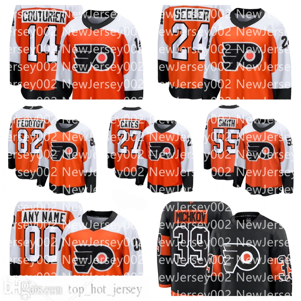 Flyers Matvei Michkov Trevor Zegras Travis Konecny Ivan Fedotov Sean Couturier Givani Smith Noah Cates Nick Seeler Custom Hockey Jersey