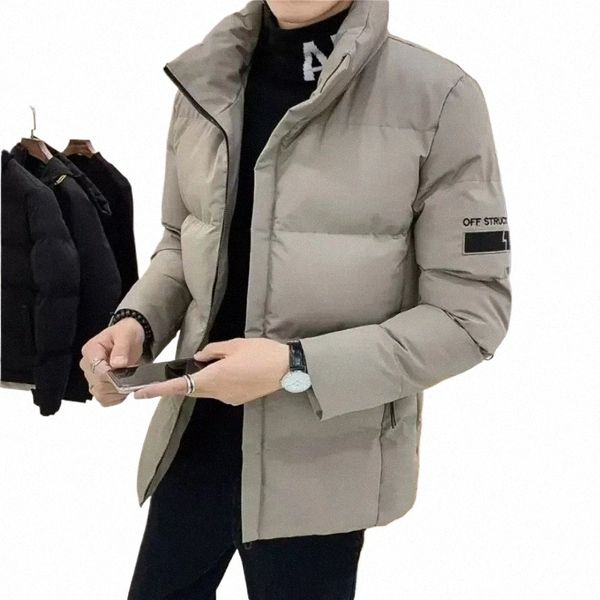 new Stand Collar Men Windbreaker Cott Padded Jacket Down Cott Coat Warm Thick Winter Parka Casual Jacket Men&#039;s Clothing 2023 Q0lA#