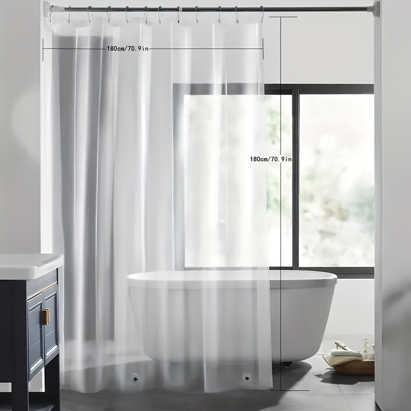TEMU 1pc Transparent Plastic Light-transmitting Shower Curtain Bathroom Kitchen Oil Smoke Curtain No Drill Required