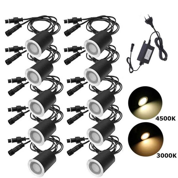 12V LED Deck Light Waterproof IP67 Underground Lamp 32mm 0.6W-piece Landscape Garden Recessed Led Deck Lighting Stairs Spotlight CL240813