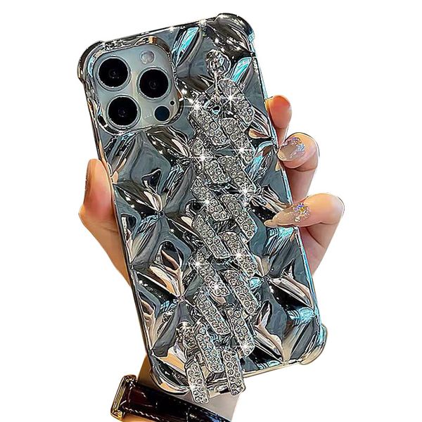 Apple Phone Cases For IPhone 16 15 14pro 13 12 plus xs max Luxury Flash Drill Bracelet Fashion Mobile Phone Protection Case Wrist Chain Stud