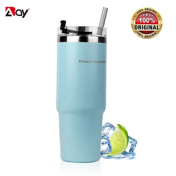 Tyeso Thermal Water Bottle Thermos Cup with Straw Stainless Steel Coffee Mug for Cold Beer Insulated Vacuum Flasks Traval DrinksCL240809