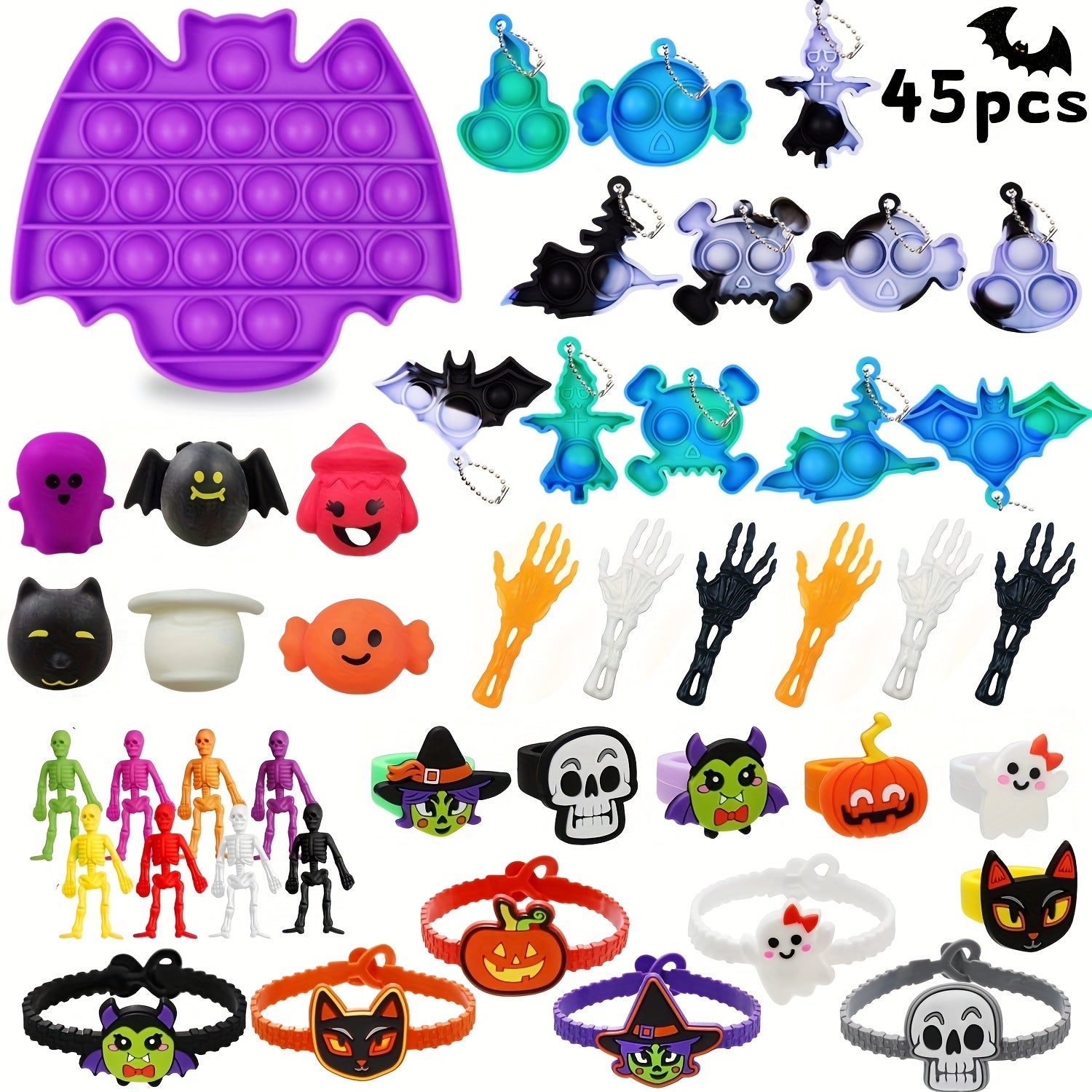 TEMU 45pcs Assortment Halloween Toys For Halloween Party Favors Halloween Treat Bags Gifts Halloween Prizes, Halloween Toys For Kids Girls Boys