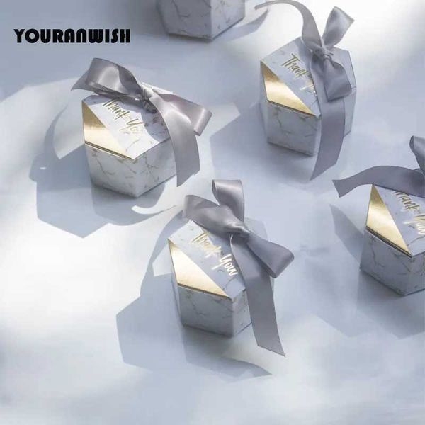 Gift Wrap New Creative Marble Style Candy Box Wedding Discount Party Supplies Baby Shower Thank You DecorationQ240511