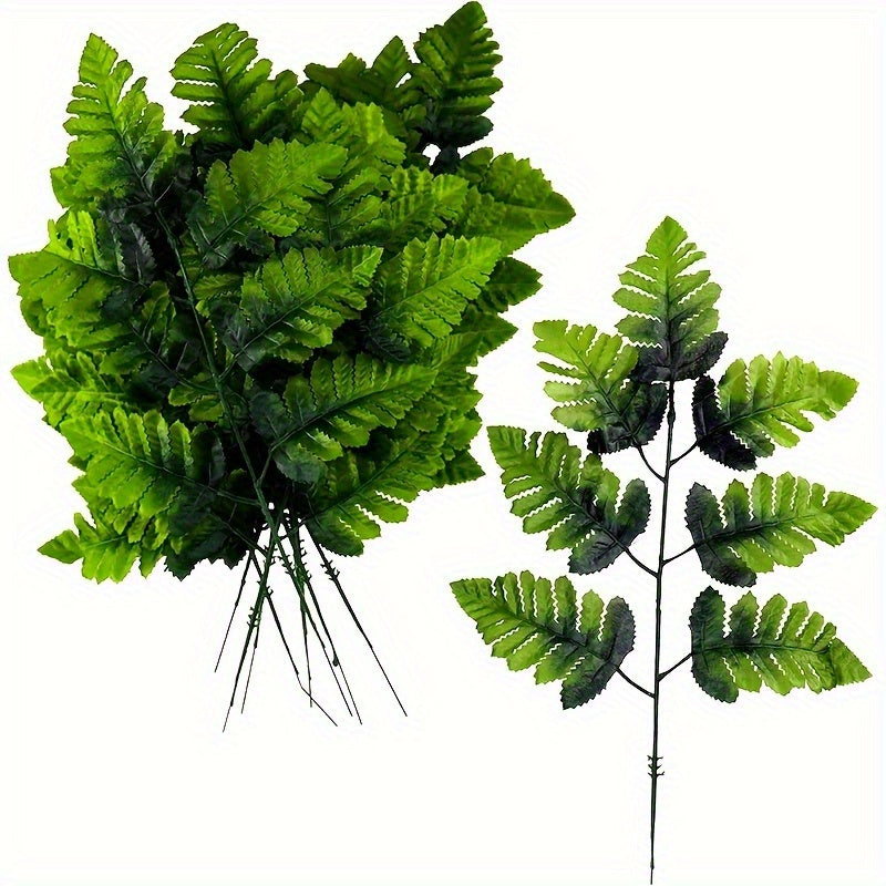 TEMU 30pcs Artificial Fern Leaves- Artificial Fern Stems For Home Kitchen Vase Arrangement, Decorative Fringes, Table Centerpiece, Garden Decoration,